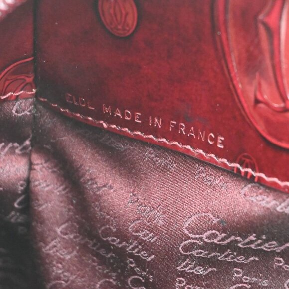 CARTIER Birthday Backpack Shoulder Bag Patent Leather Red GHW France 268-082525 - Picture 14 of 14